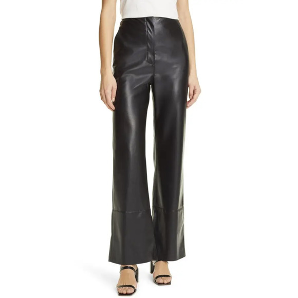 Nanushka Rhyan Wide Leg Vegan Leather Pants